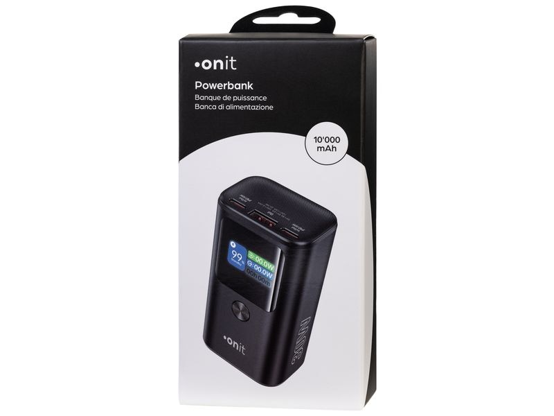 onit Powerbank Pro Block Mini 10000 mAh PD Leistungsstarke Powerbank in kompaktem Design mit drei Ladeanschlüssen