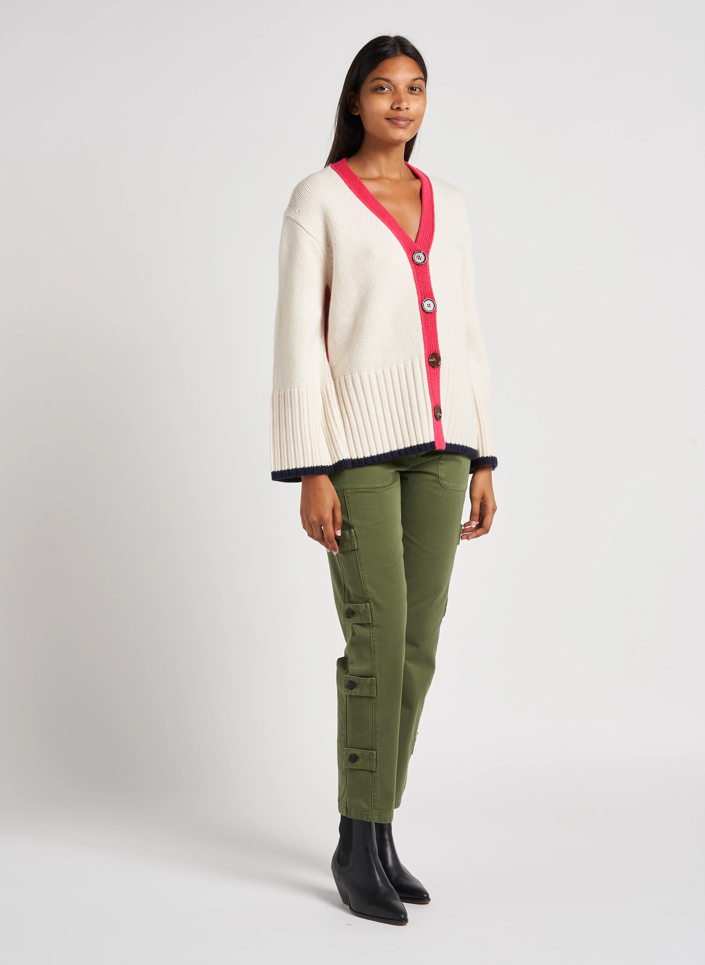 CLIMA - Pantalon droit en coton | Kaki