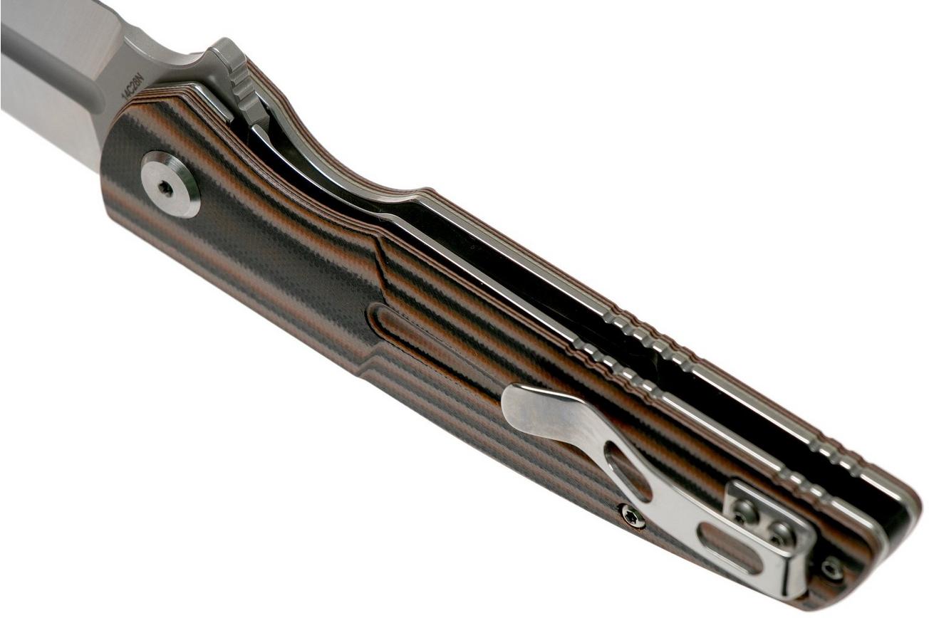 Bestech Fin BG34C-1 Satin, Black-Orange-Beige G10 zakmes