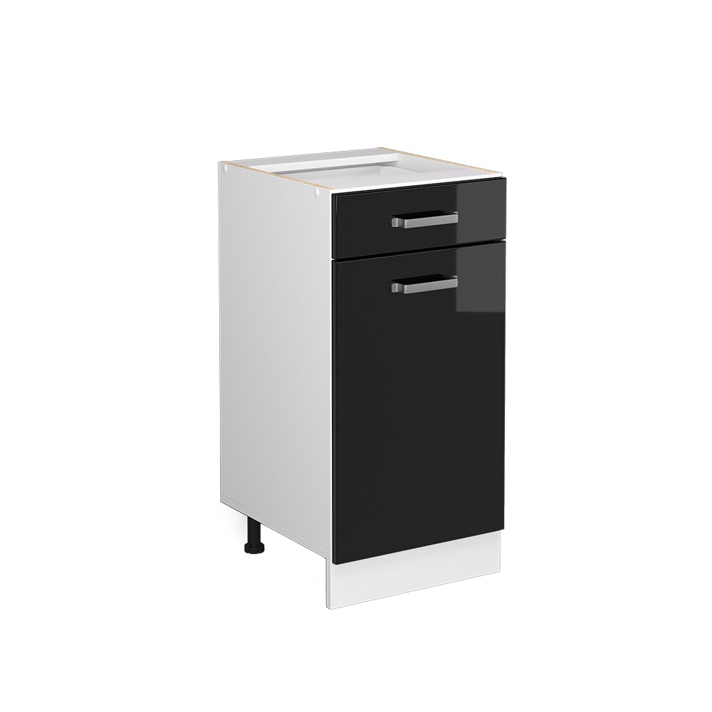 Vicco Schubunterschrank Küchenschrank R-Line Solid Weiß Schwarz 40 cm modern