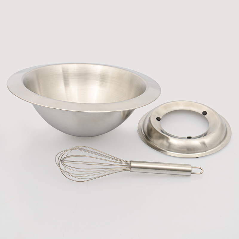 Set bol mélangeur et fouet en inox