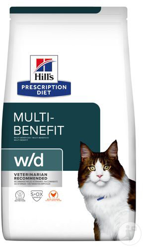 Hill's Pet Nutrition Prescription Diet Multi-Benefit W/D Aliment Pour Chat Au Poulet 3kg