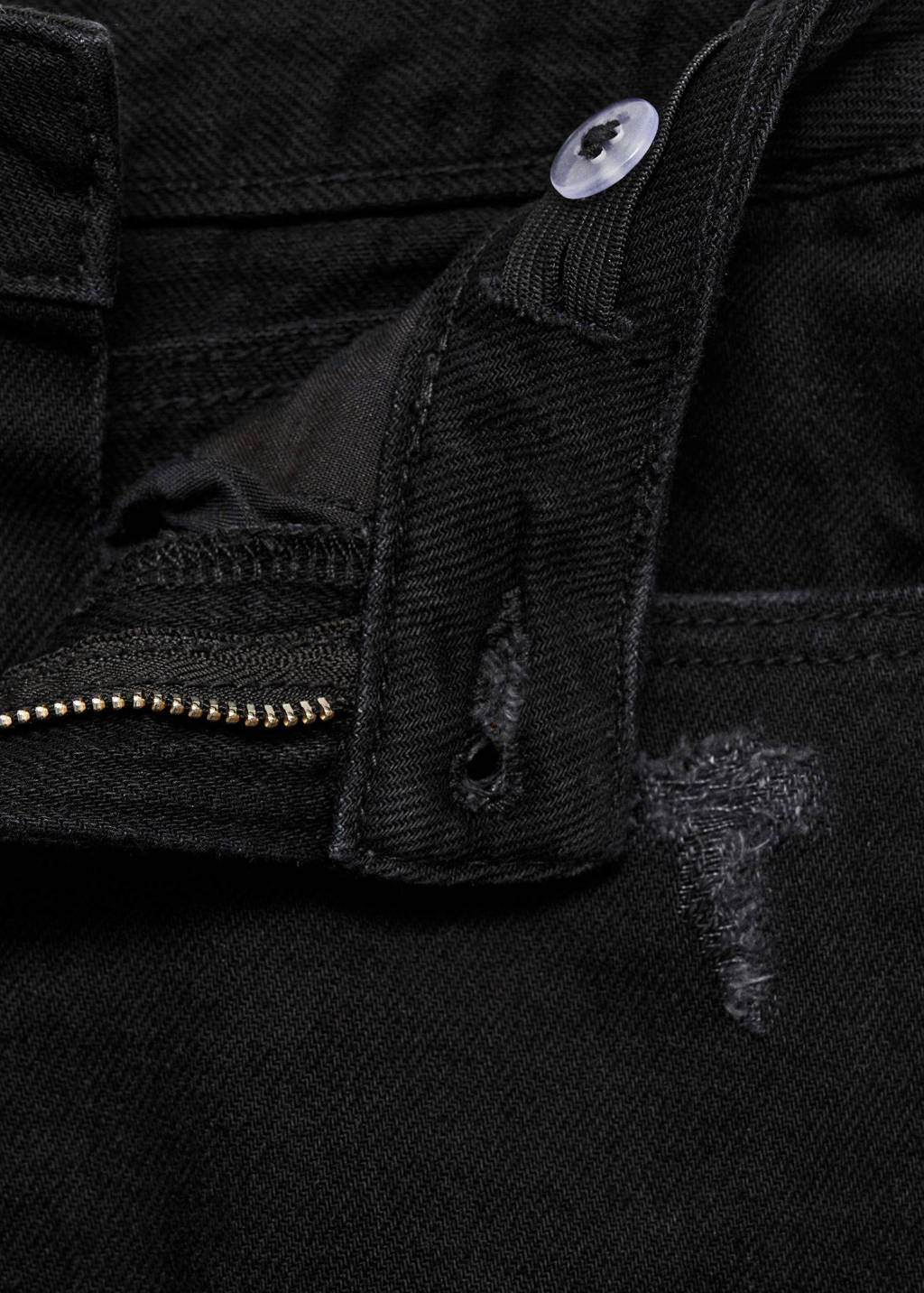 Mango Kids high waist wide leg jeans zwart