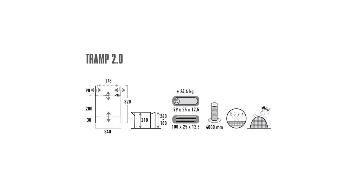 High PeakTramp 2.0 tent  (Grijs/limoen)