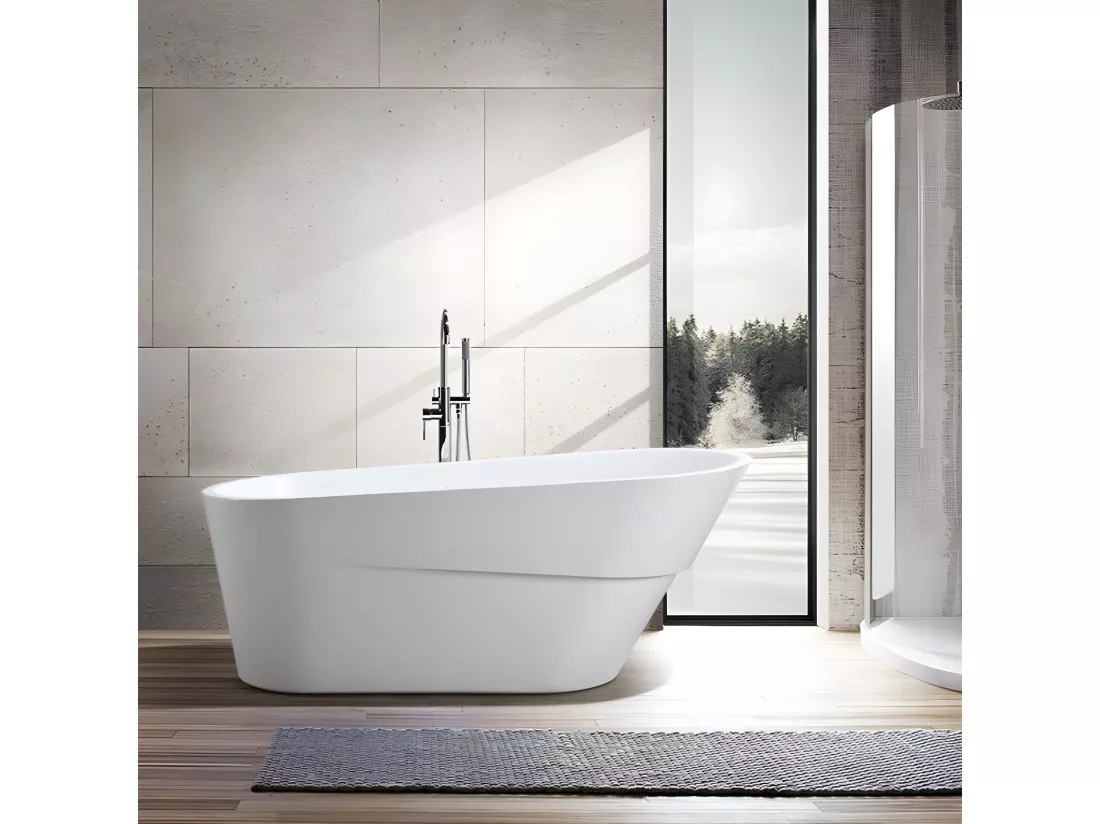 Baignoire îlot design ovale ATLANTA blanche 170 cm