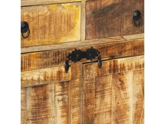 Buffet 100x40x175 cm bois de manguier brut massif