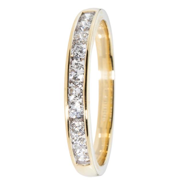Halb-Eternity-Ring, 10 Brillanten, Gold 375 poliert