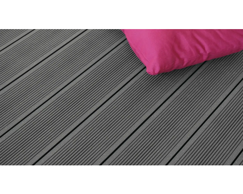Konsta WPC terrasplanken Futura holle kamerprofiel geborsteld 26x145 mm (verkoop per meter van 1,00 m tot max. 6,00 m) grijsbruin