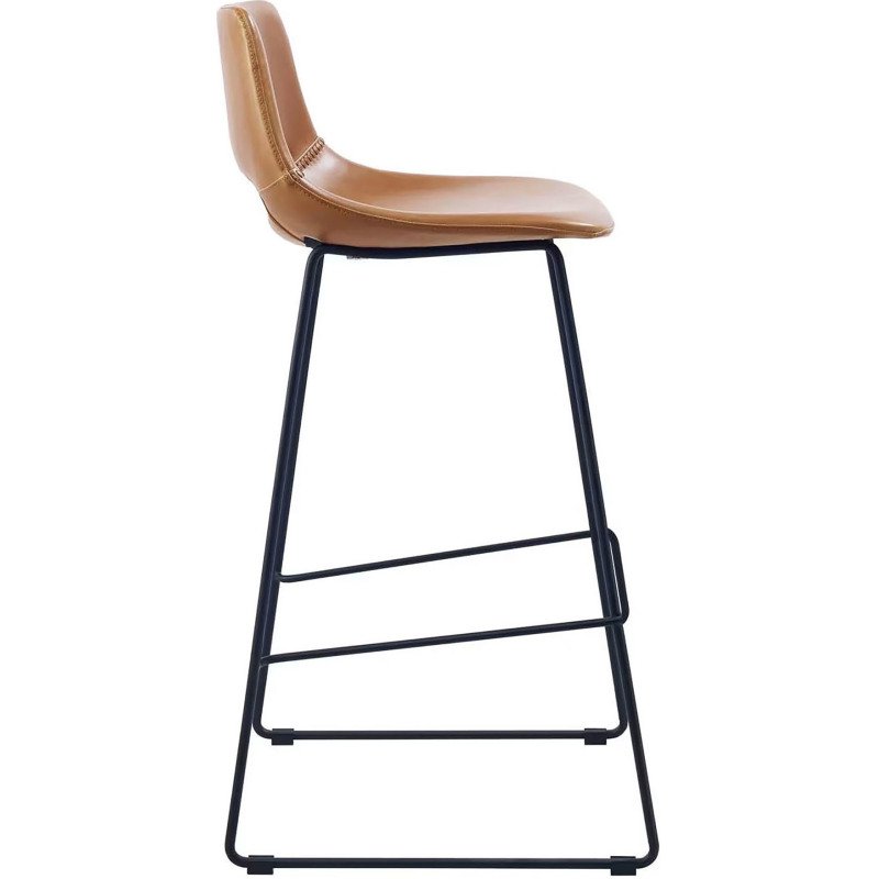 Tabouret Zahara pieds en acier finition noire H.76 cm