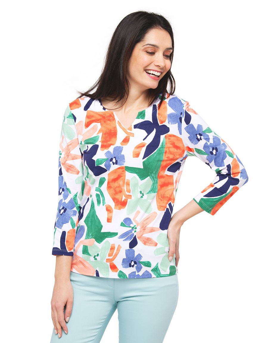 T-shirt orange vert