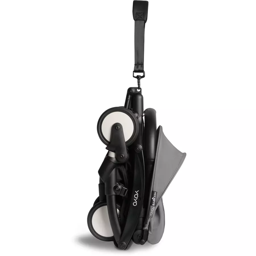 BABYZEN Kinderwagen YOYO2 0+ Black mit Neugeborenenaufsatz inkl. Textilset Grey