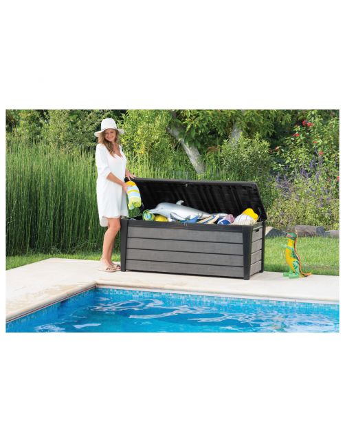 Keter Opbergbox Brushwood - Tuinmeubelen - 145x69.7x60.3 cm 455 l Grijs