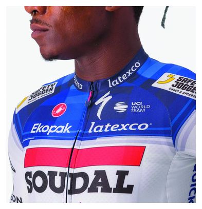 Maillot Manches Courtes Castelli Aero Race 6.1 Soudal Quick Step 2023 Bleu/Blanc