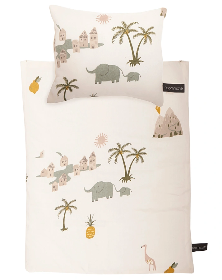 Puppen-Bettwäsche TROPICAL (40x32/18x10) in weiß