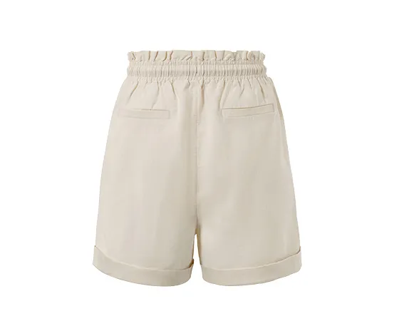 Shorts aus Leinenmix, sandfarben