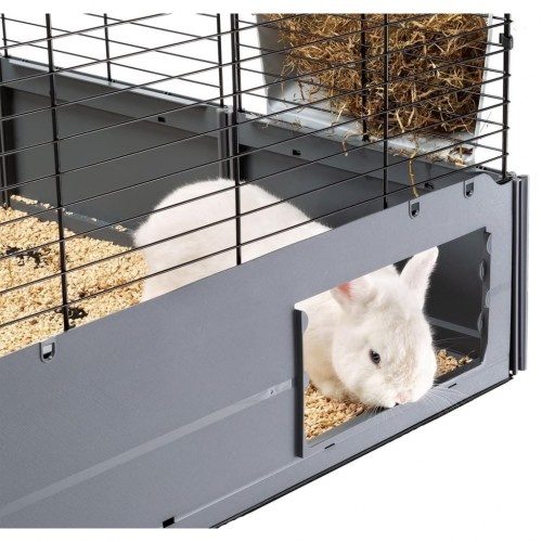 Casa cinza Ferplast Multipla para porquinhos-da-índia e coelhos.
