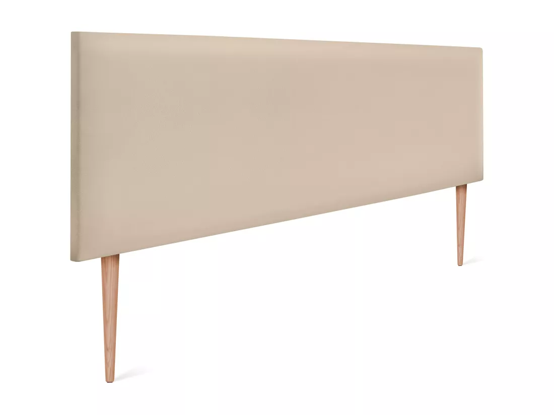 DHOME Tête de lit simili cuir lisse 160x105cm avec pieds Lits 150/160 - Beig