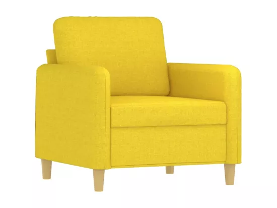 Ensemble de canapés 3 pièces avec coussins Jaune clair Tissu