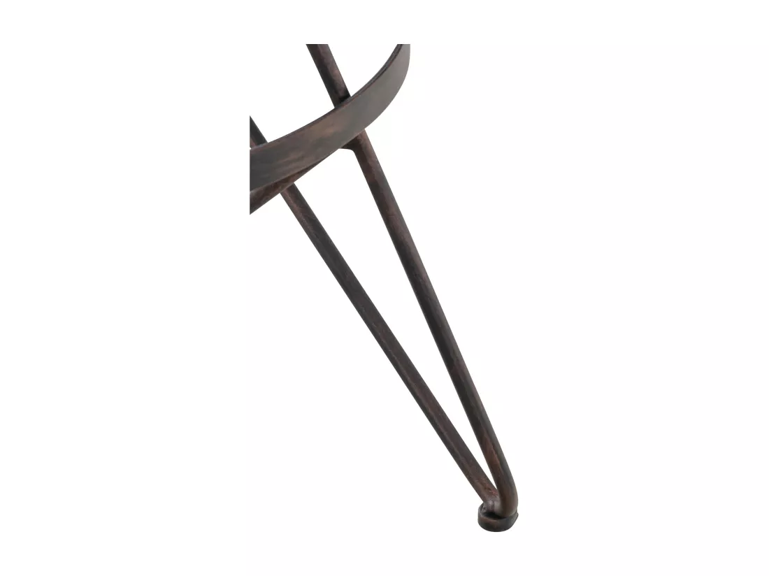 Lot de 2 Tabouret de bar - Métal & Noir - Bronze - Karla