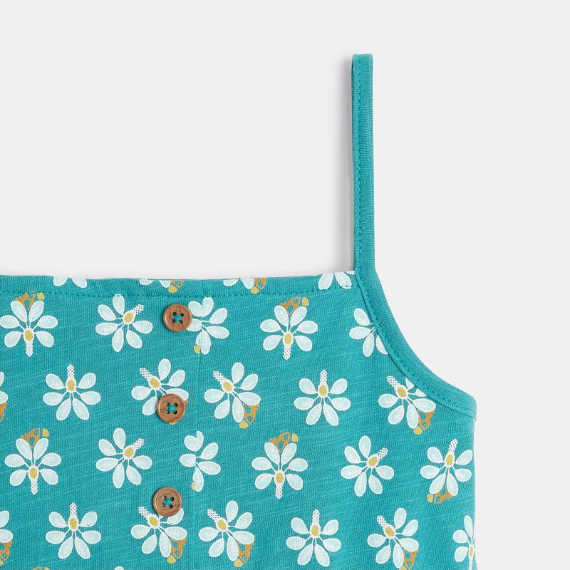 Combi courte à bretelles bleu bébé fille Bleu