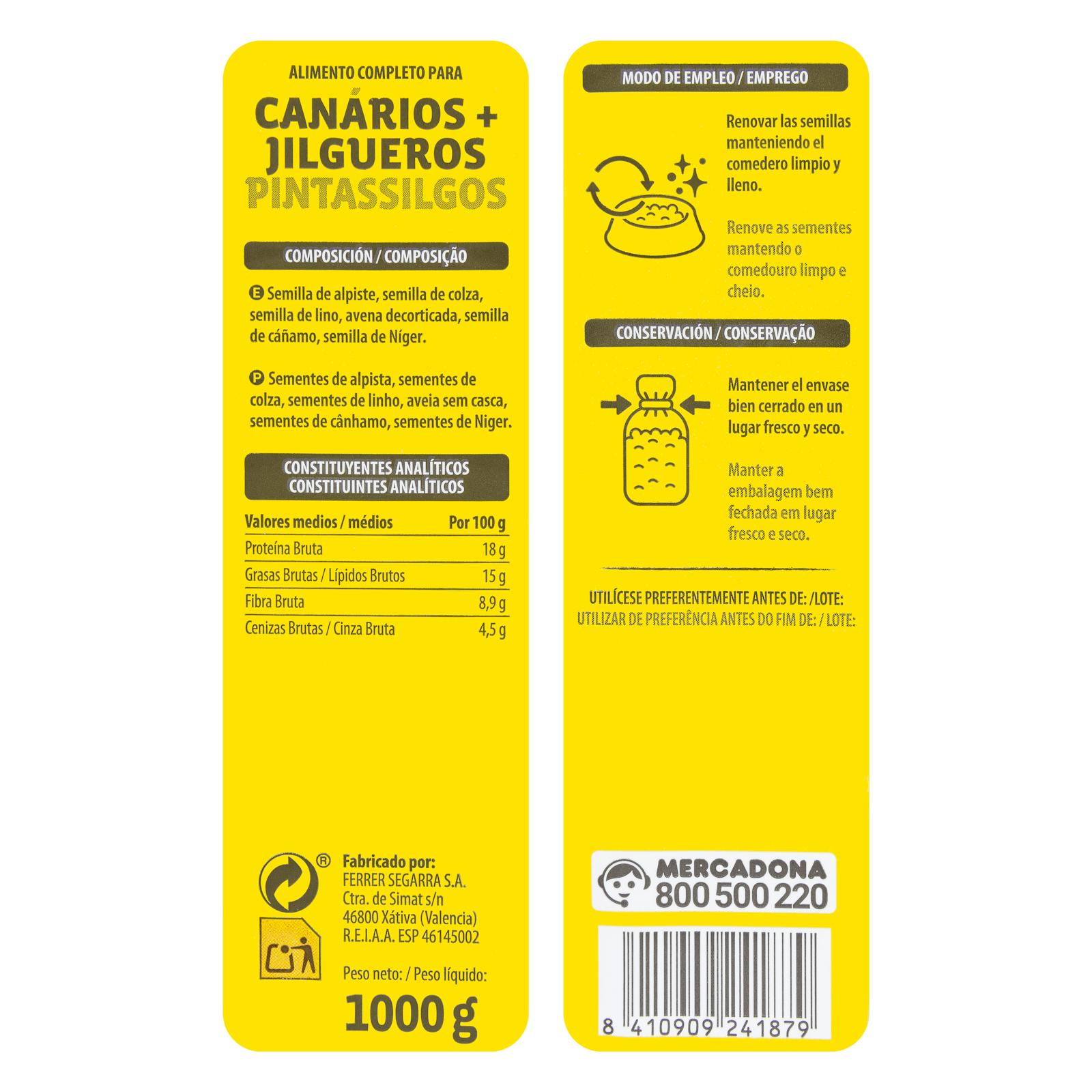 Aliment complet pour canaris et chardonnerets Granzoo