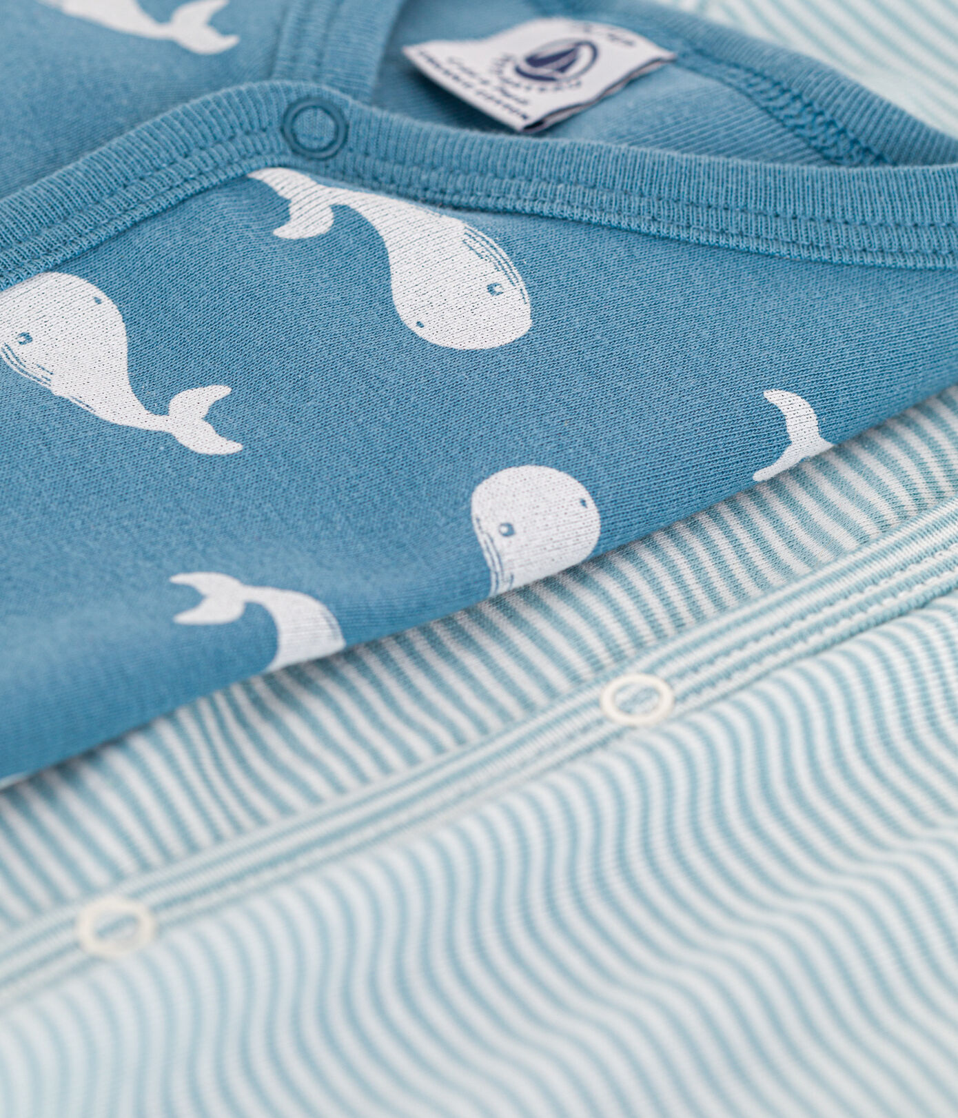 Lot de 2 dors bien rayé et baleines en coton