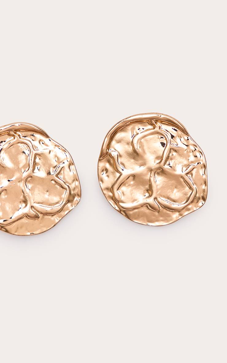 Doré Boucles D'oreilles Circulaires Fleur Fondue