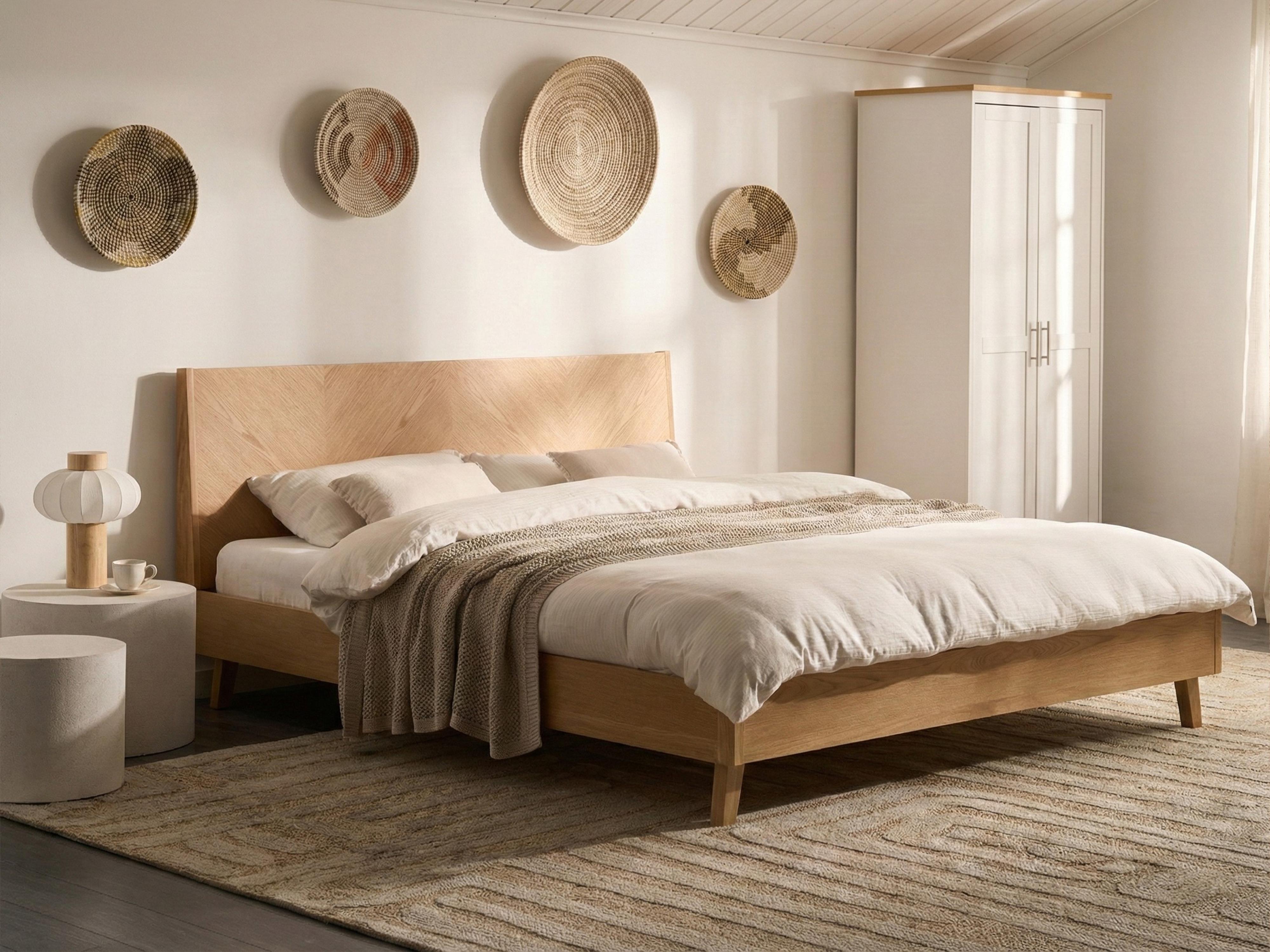Bed WIZERNES 180 x 200 cm Licht eikenhout