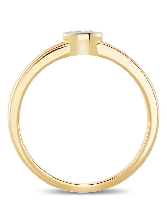 Cocktail-Ring, 9 Brillanten, Gold 375 bicolor