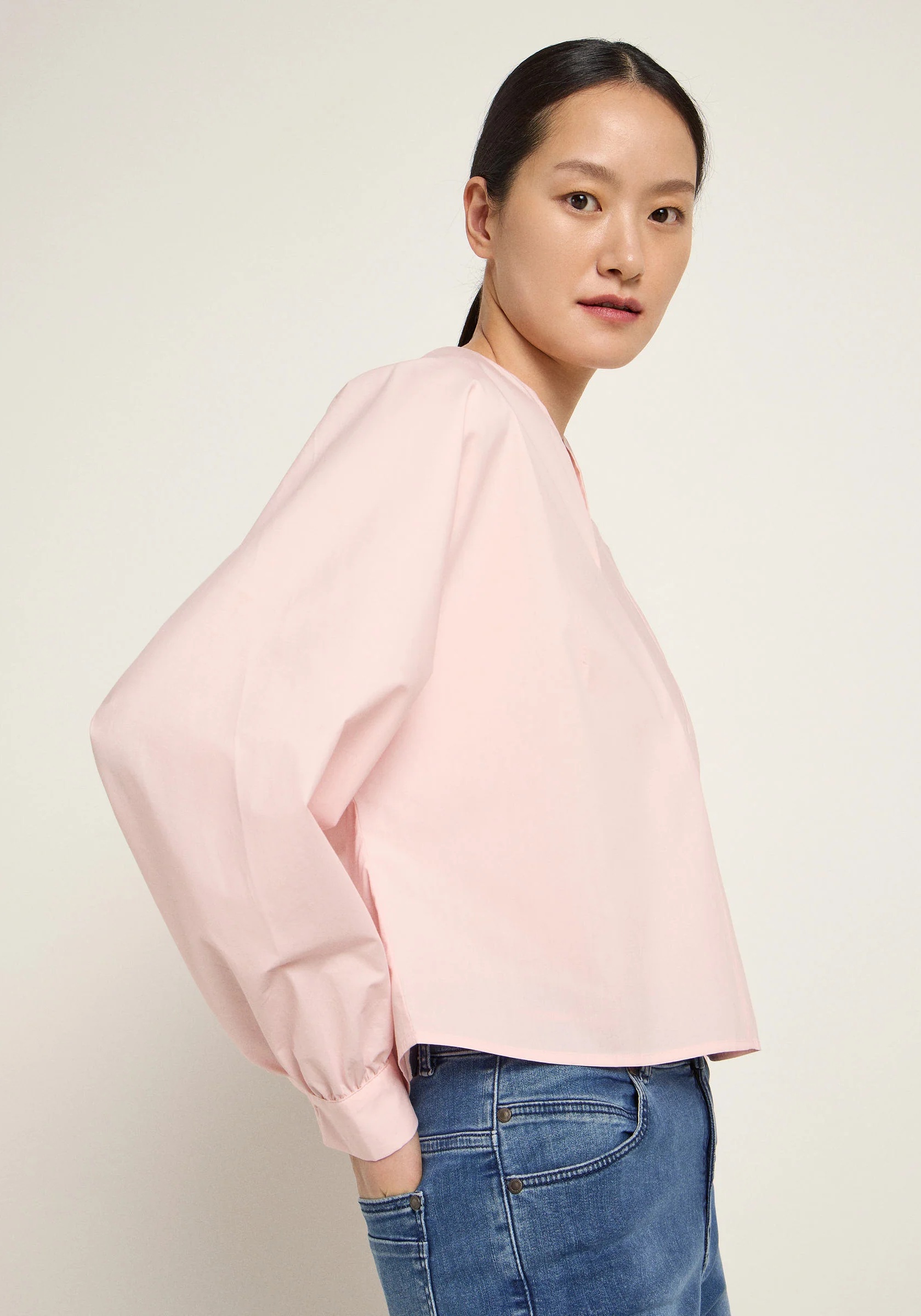 Lanius Bluse mit Kräuseln Marys Rose