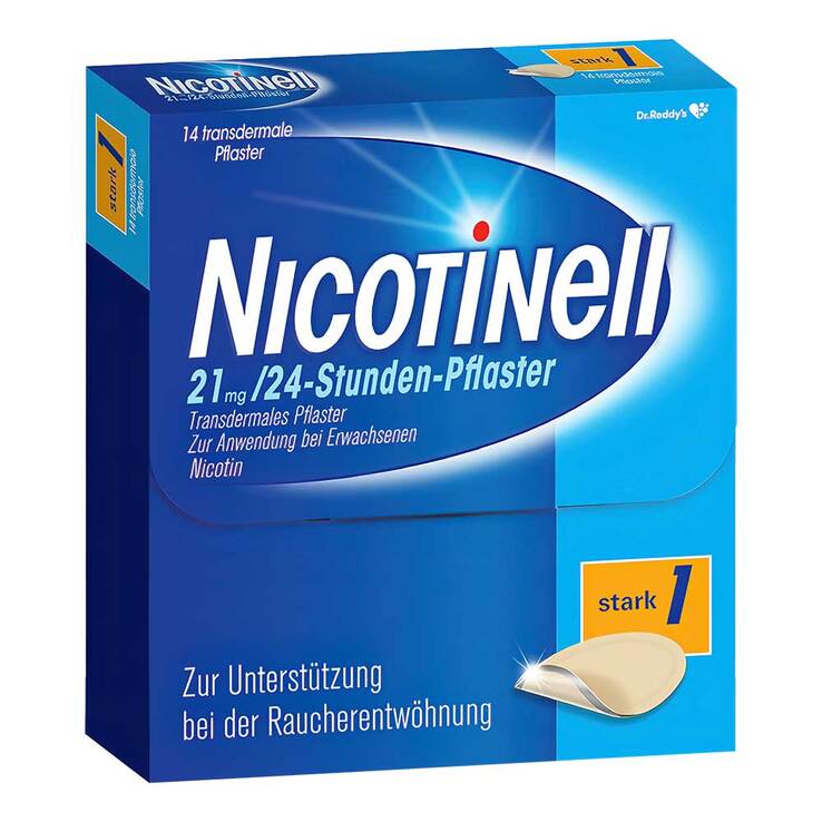 NICOTINELL 21 mg / 24-Stunden-Nikotinpflaster, Pflasterstärke Stark (1), 14 St