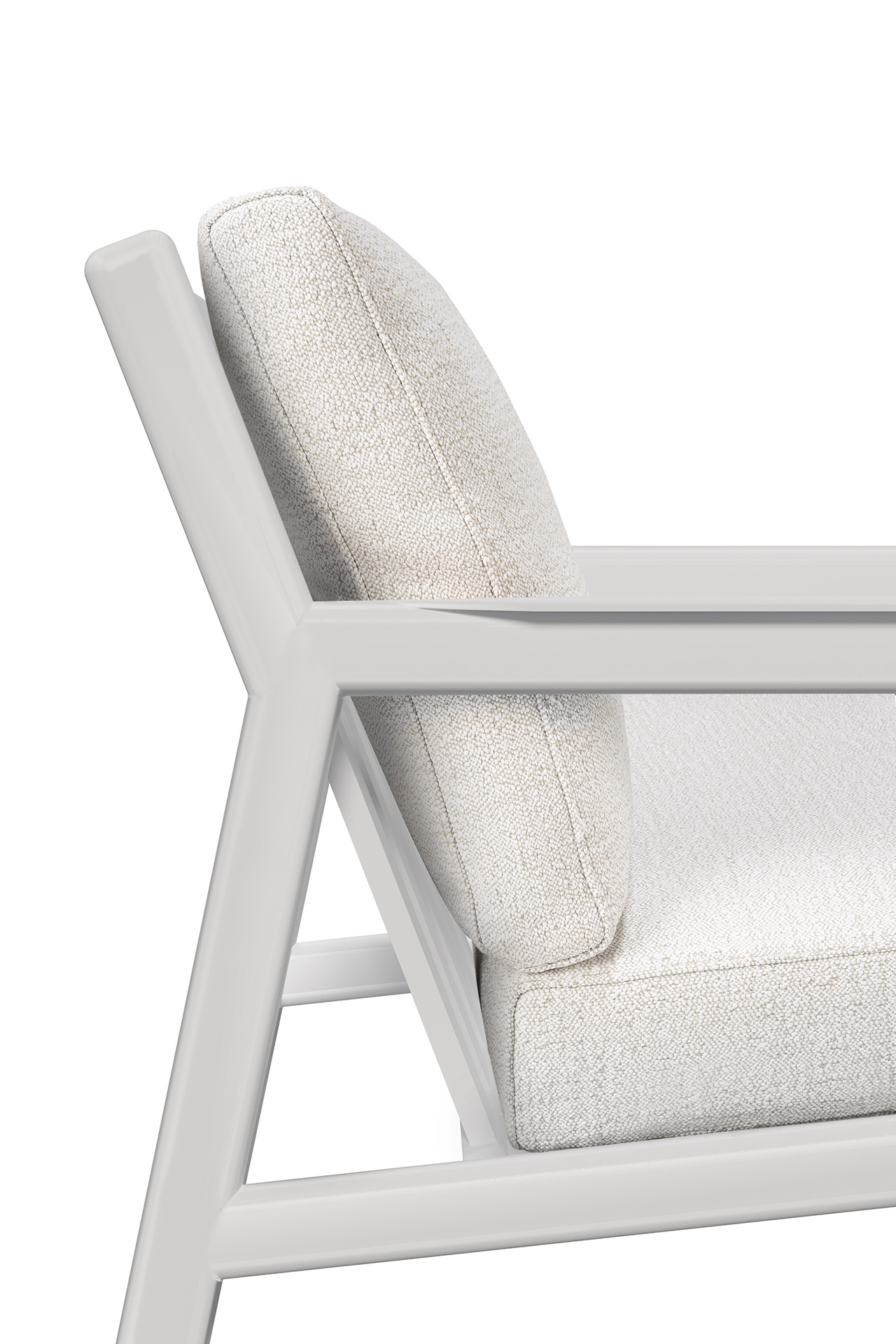 Jack loungestoel - wit aluminium - compleet - off white kussens
