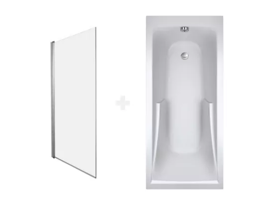 Baignoire JACOB DELAFON Corvette + mitigeur monotrou + pare bain