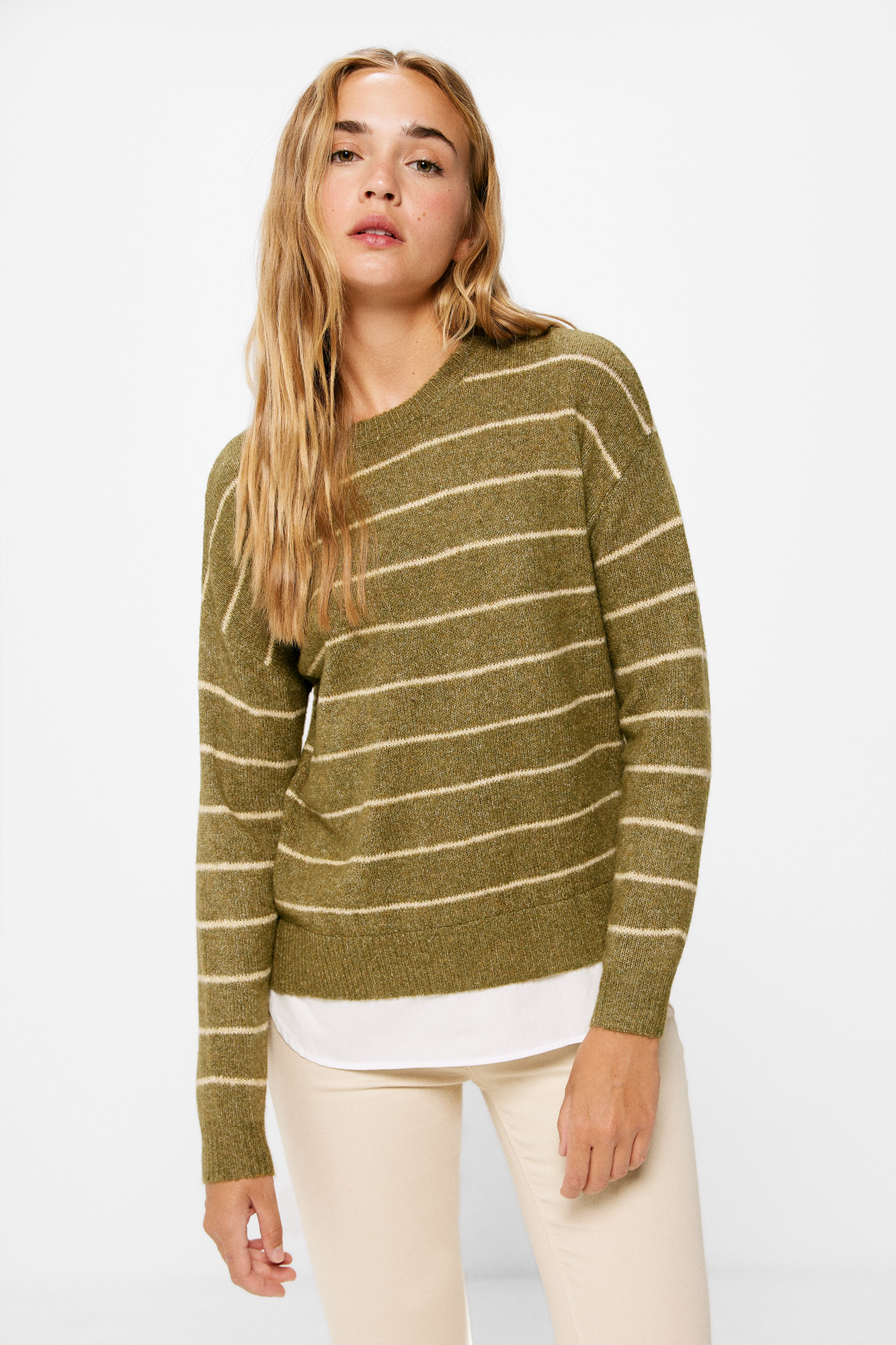 Jérsei bimaterial listrado Lurex