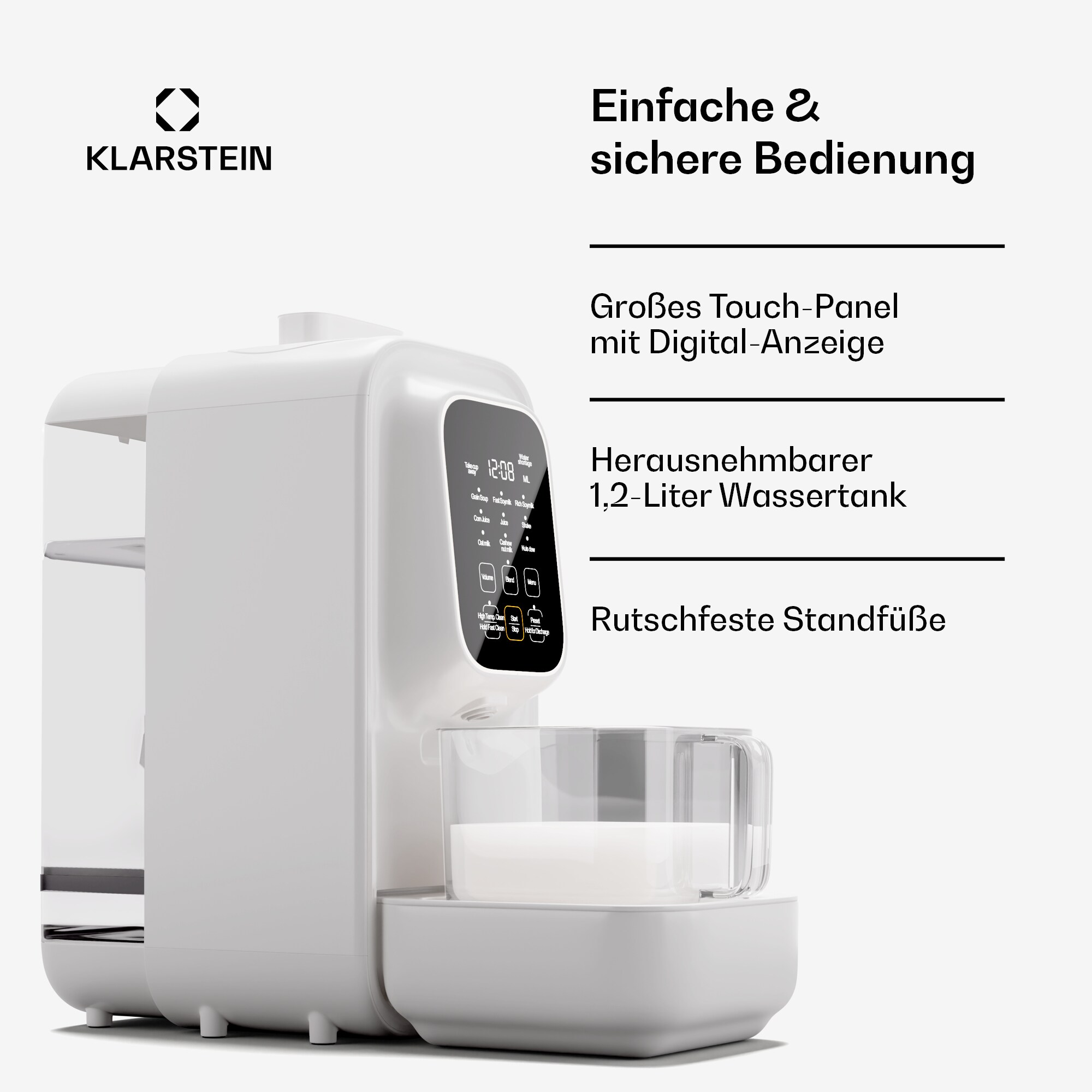 Loire 4-in-1 Vegan Drink Maker 800/1200W 1200ml Touch herausnehmbarer Wassertank