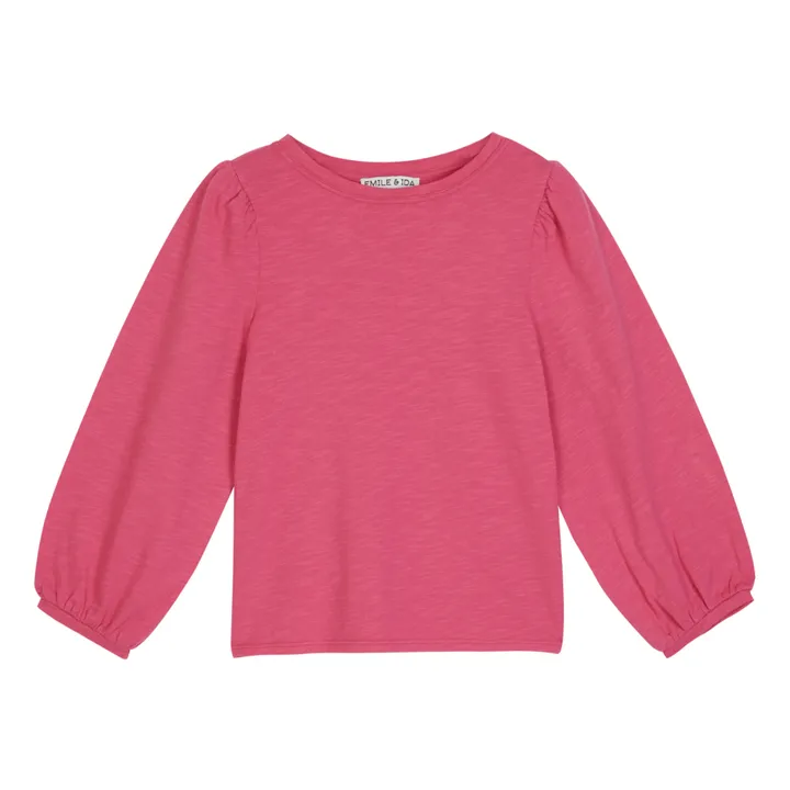 Emile et Ida T-Shirt Coton Bio Manches Ballons | Rose fuschia