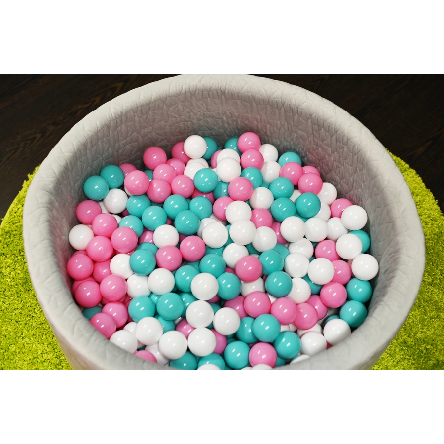 knorr toys® Bällebad soft - Cosy geo grey - 300 balls rosecremelightblue grau