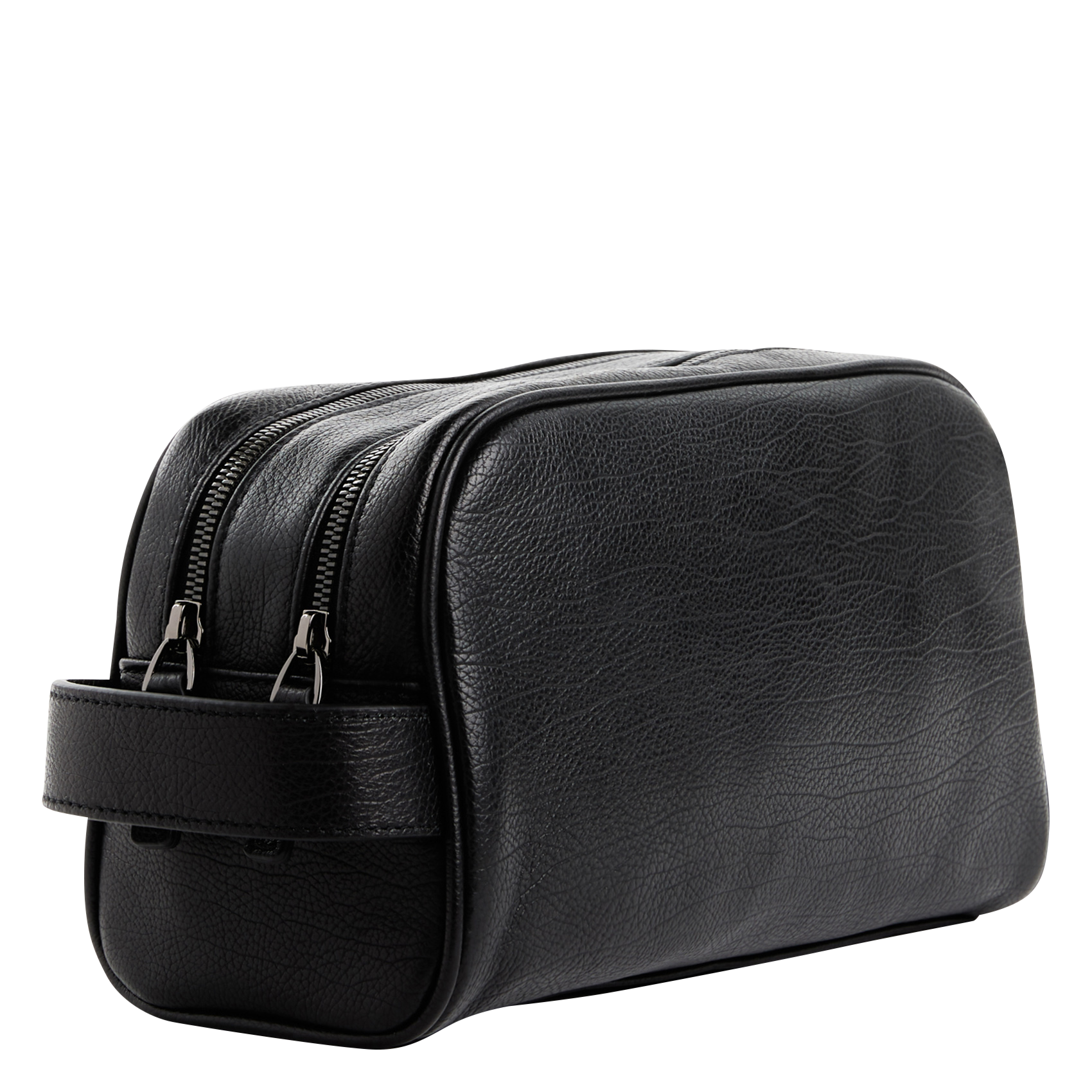 Trousse de toilette en cuir | Noir