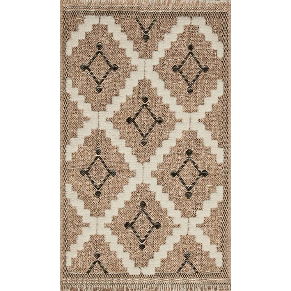 Tapis intérieur extérieur aspect jute noire tulum 9041 170 x 120 cm
