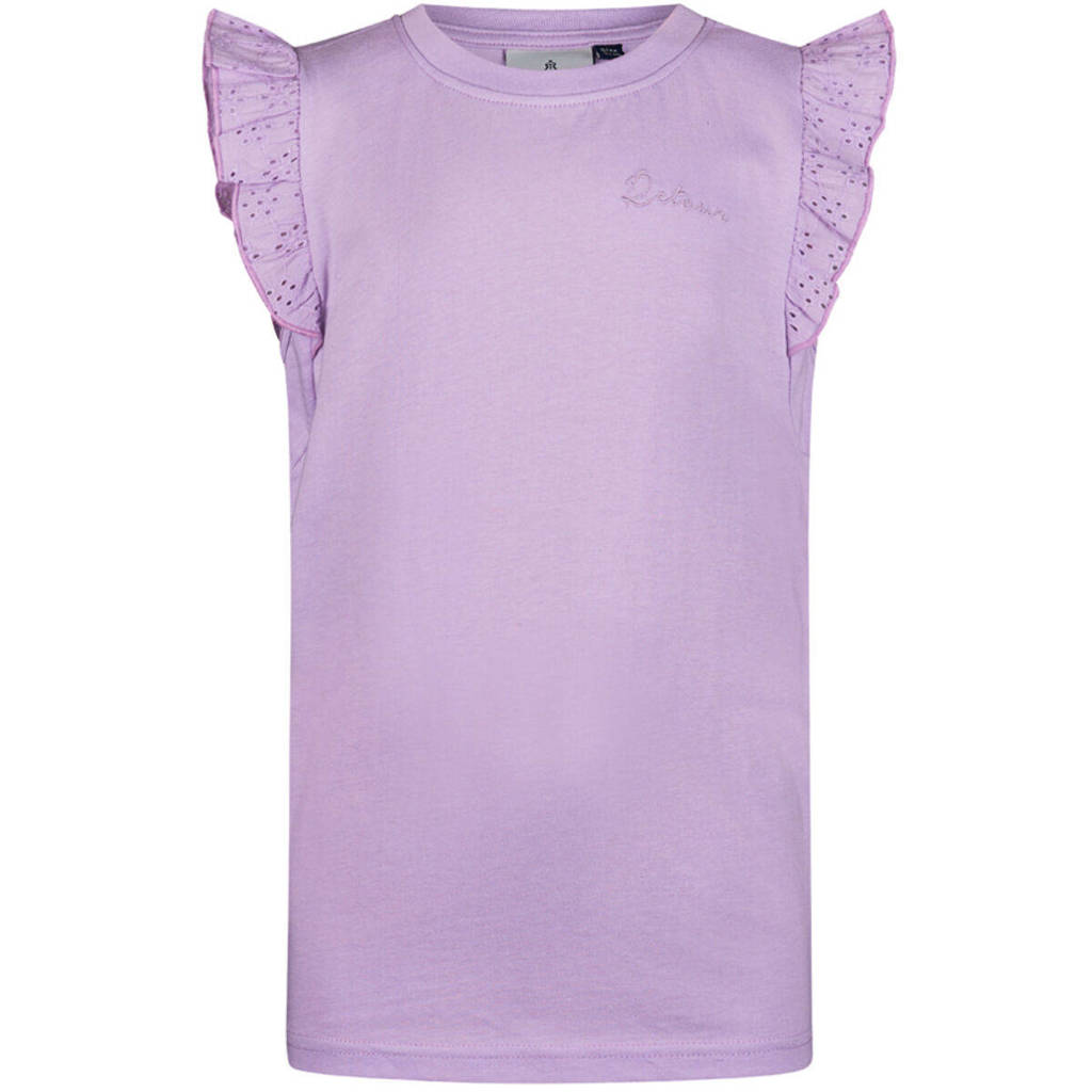 Retour Jeans T-shirt met broderie lila