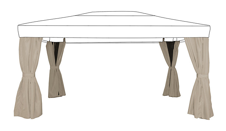 Rideau pour tonnelle Cabris Blooma taupe 3 x 4,25 m