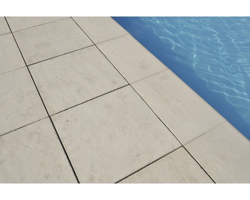 Zwembadrandsteen Aquitaine terrasaansluitplaat beton wit 49,5 x 48,5 x 3,2 cm