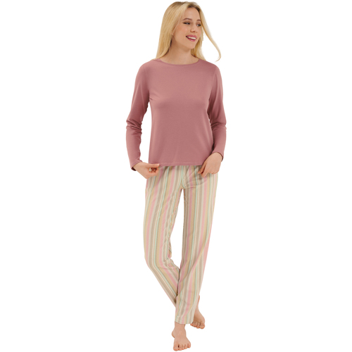 Lisca - Pijama loungewear pantalón top manga larga Maxine Rosa