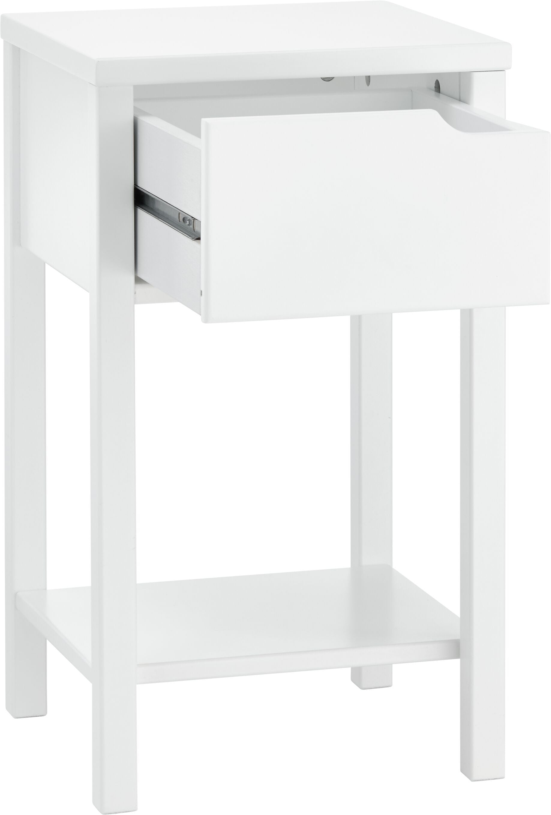 VINCENTE Nachttisch - Weiss / B: 34.0 cm x T: 34.0 cm x H: 59.0 cm