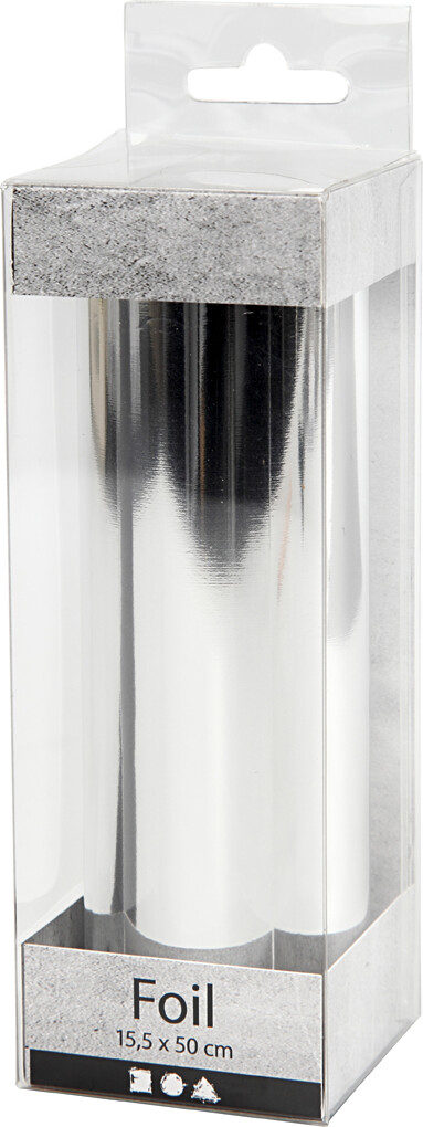 Folie Uden Klæb - B 15,5 CM - Tykkelse 0,02 MM - Sølv - 50 CM