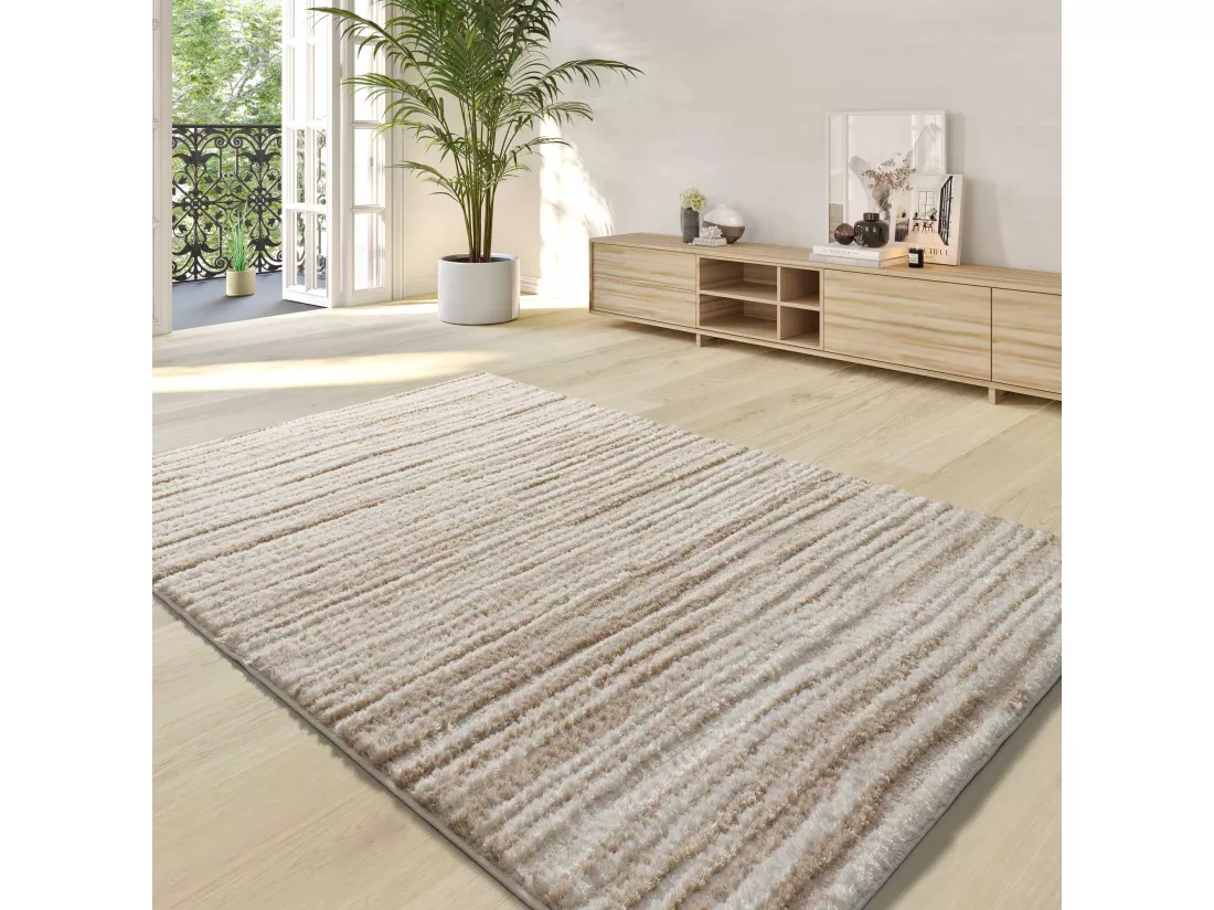Tapis intérieur - scandinave - beige - 160 x 230 cm - LIMA
