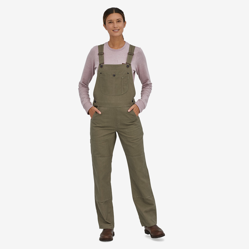 Damen-Latzhose aus Hanf-Canvas für alle Jahreszeiten – Lang