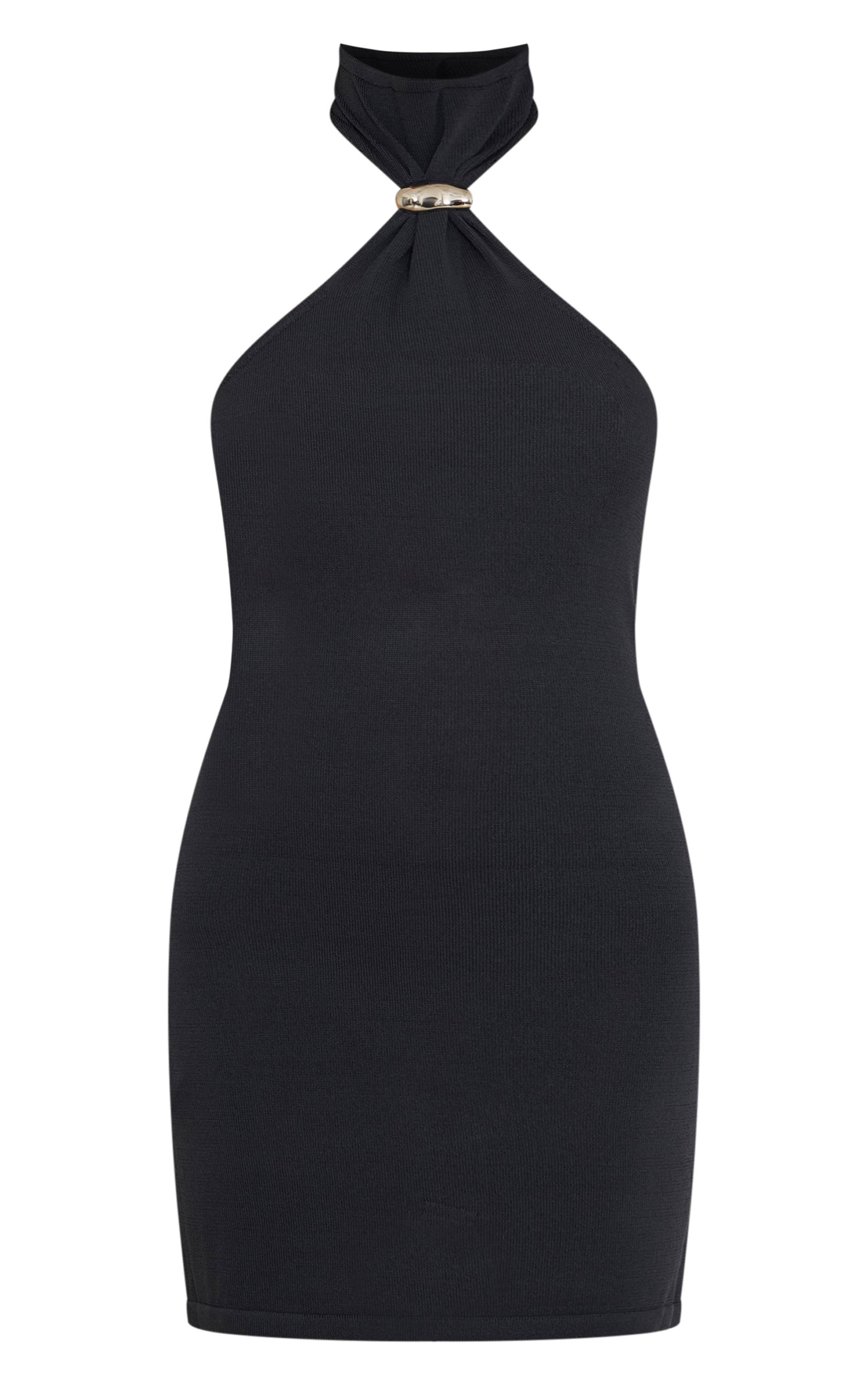 Charbon Robe Dos Nu Avec Bordures Contrastées