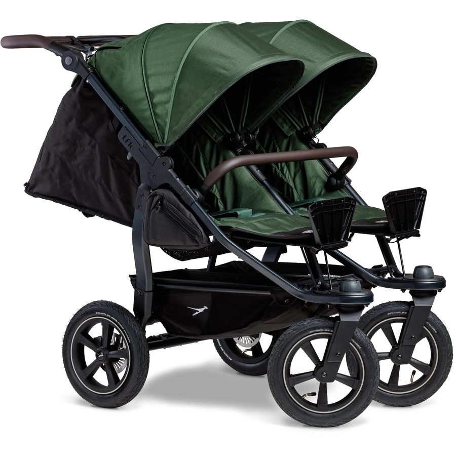 tfk Zwillingskinderwagen Duo 2 mit Luftrad-Set Olive