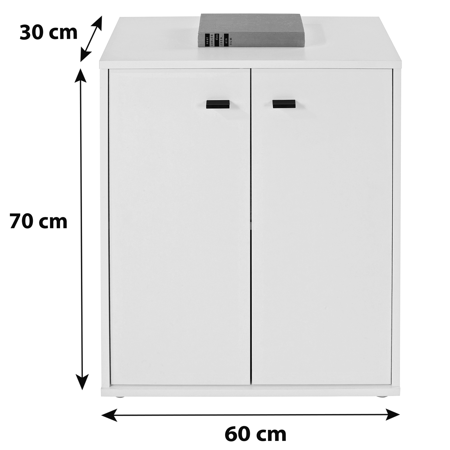 Kommode - Perlweiß - 2 Türen - 60 cm breit